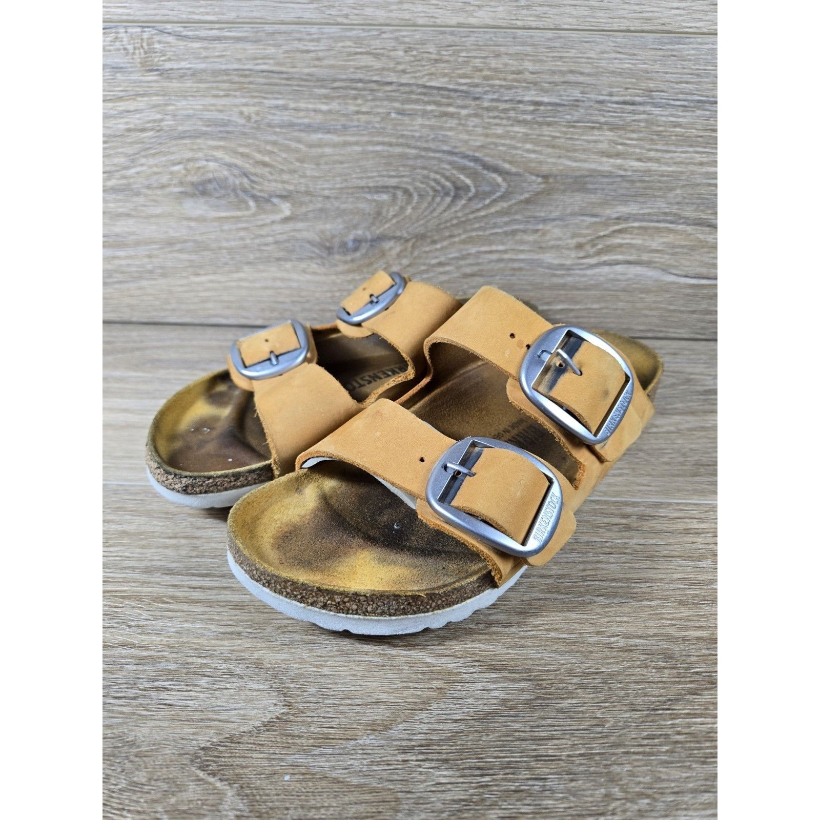 Birkenstock Arizona Soft Footbed Leather Sandals Orange Eu 37